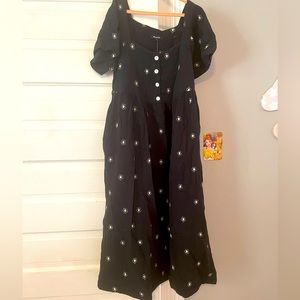 Madewell Black Dress with Daisys size Small
